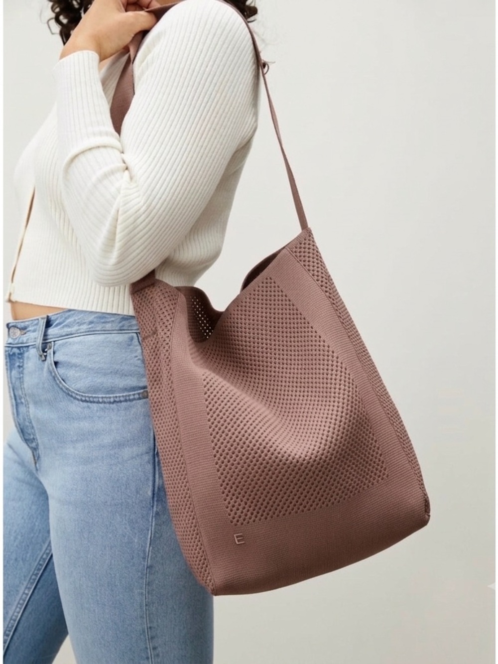 Everlane Do-It-All Knit Tote Brown Shoulder Bag Single Strap